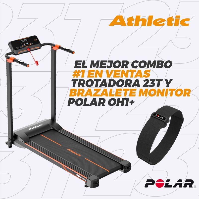 ATHLETIC - Trotadora plegable 23T Athletic Brazalete monitor Polar OH1