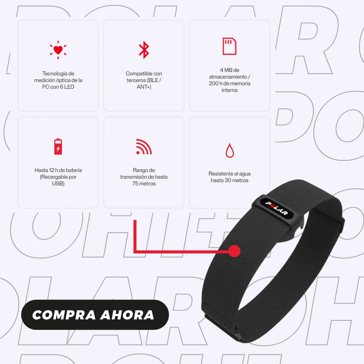 ATHLETIC - Caminadora Trotadora plegable 23T Athletic Brazalete monitor Polar OH1