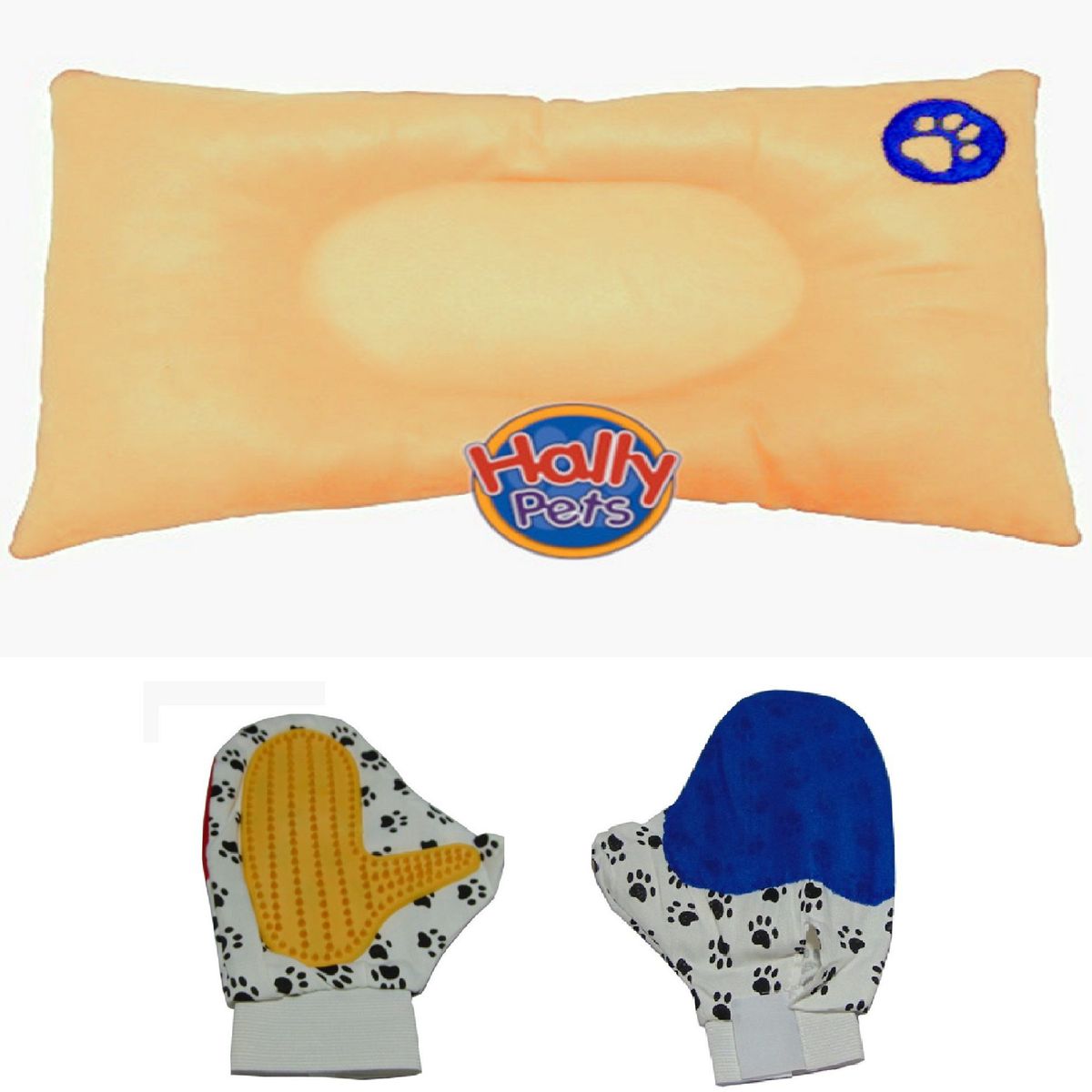 HALLY PET - Colchón Premium Grande Huella Bordada Guante Beige.