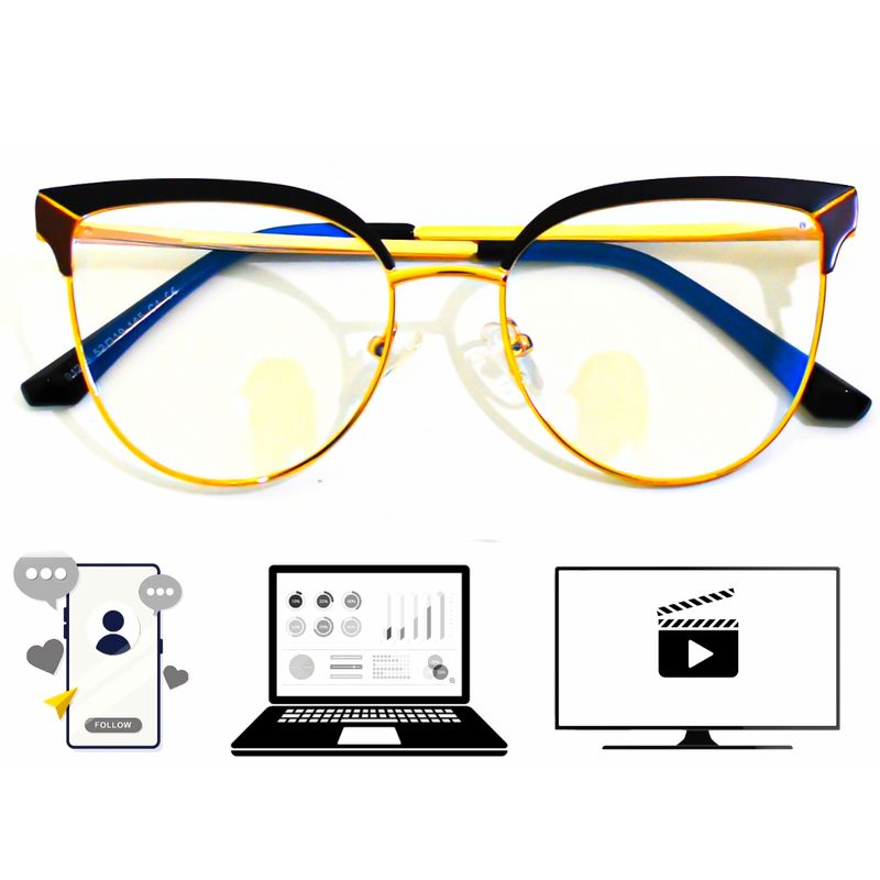 GENERICO - Gafas de Computador Anti Luz Azul - Cat Metal de Mujer