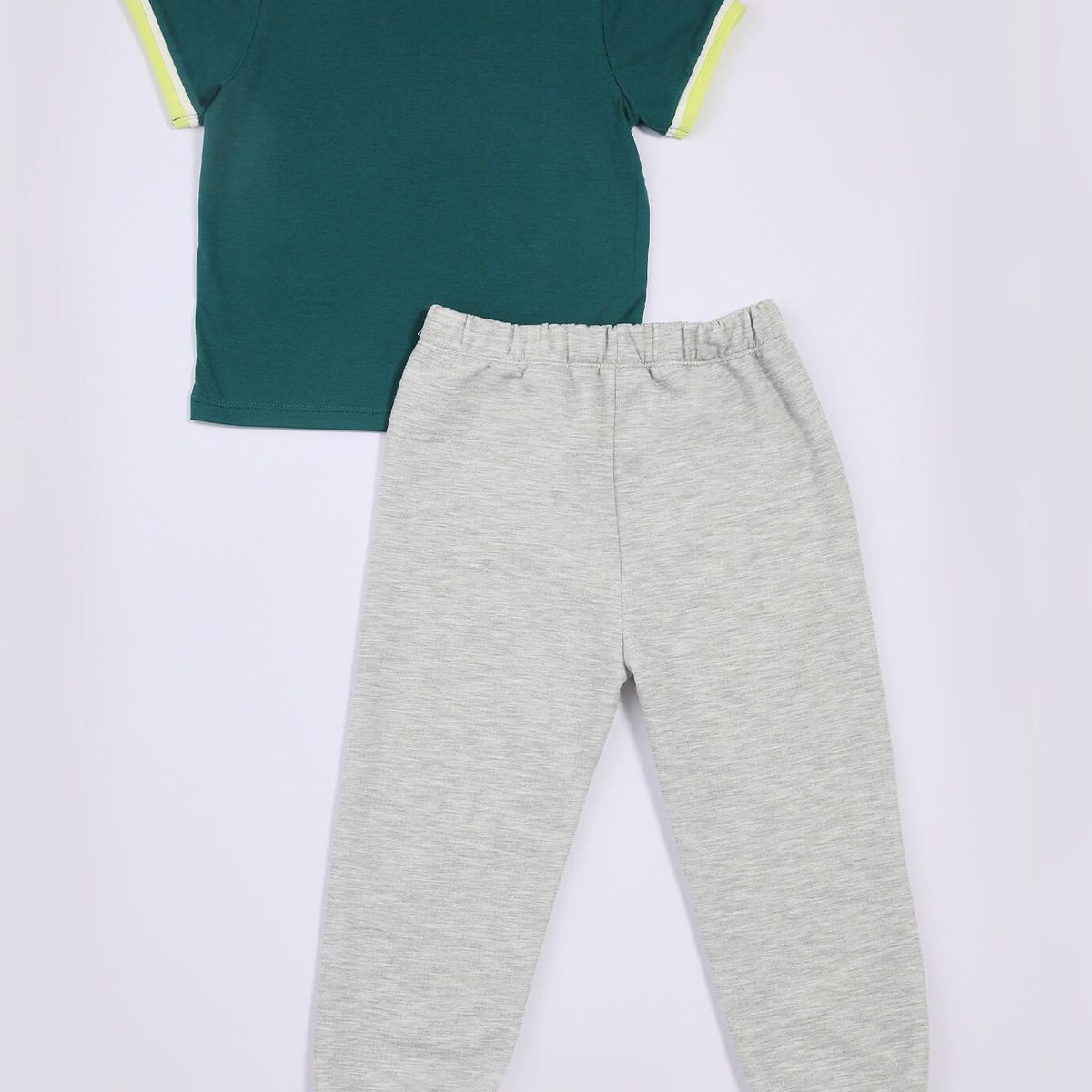 BABY PLANET - Conjunto De Camiseta Verde Y Pantalon Gris Para Bebé Niño Baby Planet