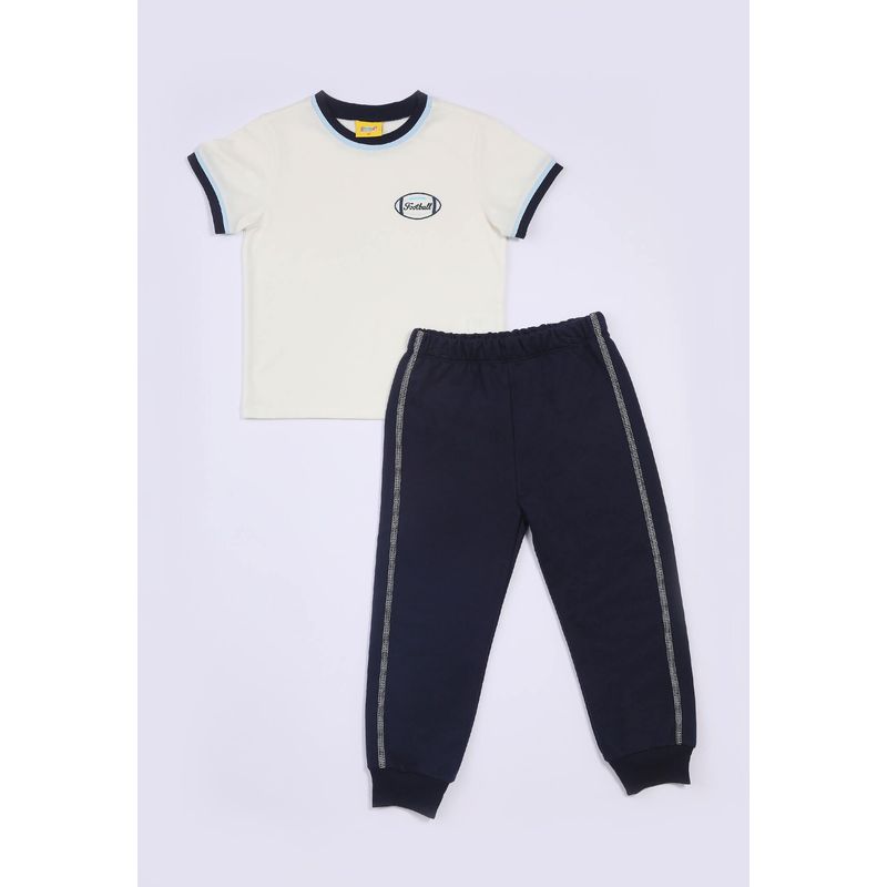 BABY PLANET - Conjunto De Camiseta Blanca Y Pantalón Para Bebé Niño Baby Planet