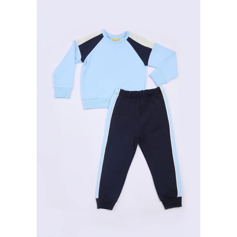 BABY PLANET - Conjunto De Buzo Y Pantalón Tipo Jogger Azul Para Bebito Baby Planet