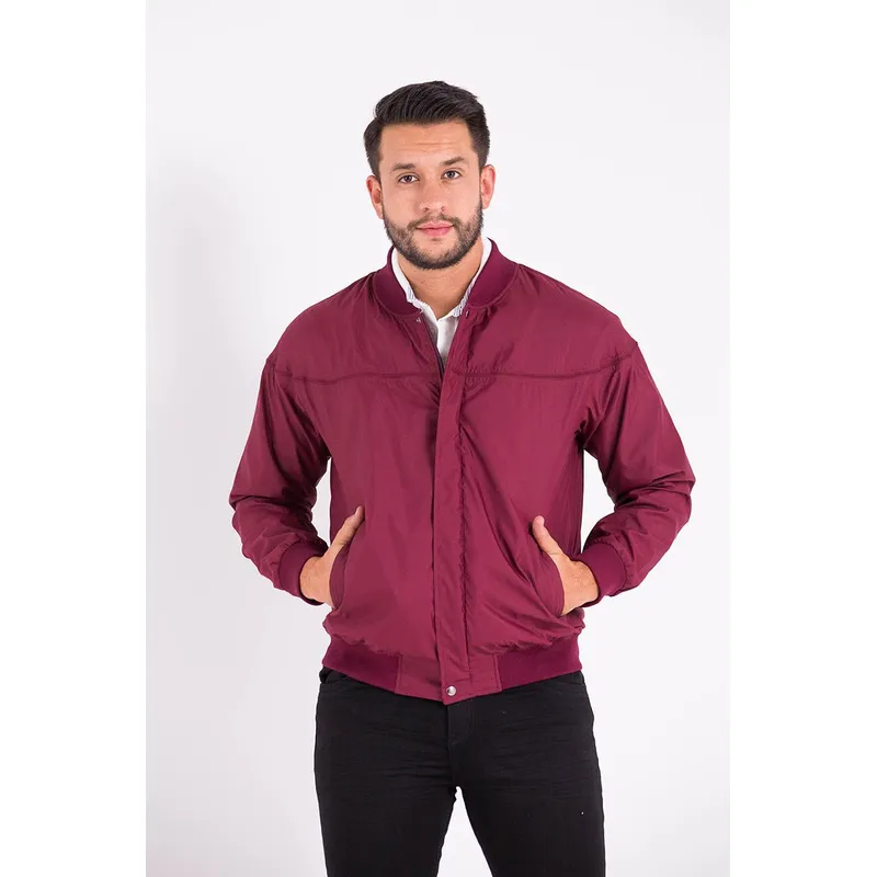 L Y H - Chaqueta Impermeable Para Hombre Burdeos Marca L&H