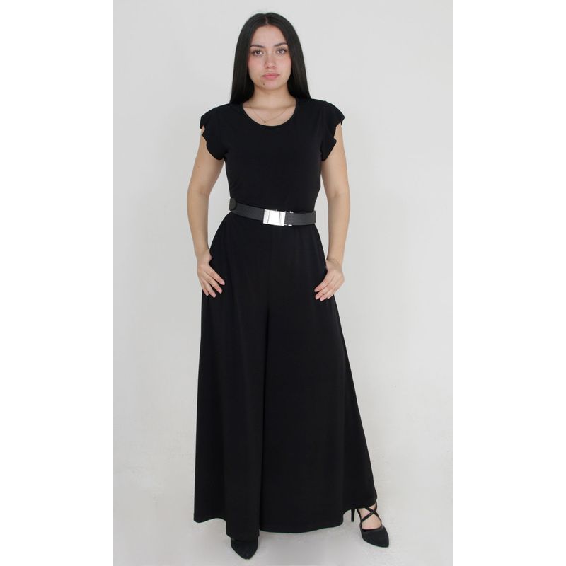 L Y H - Enterizo Para Mujer Manga Corta Negro Marca LH.
