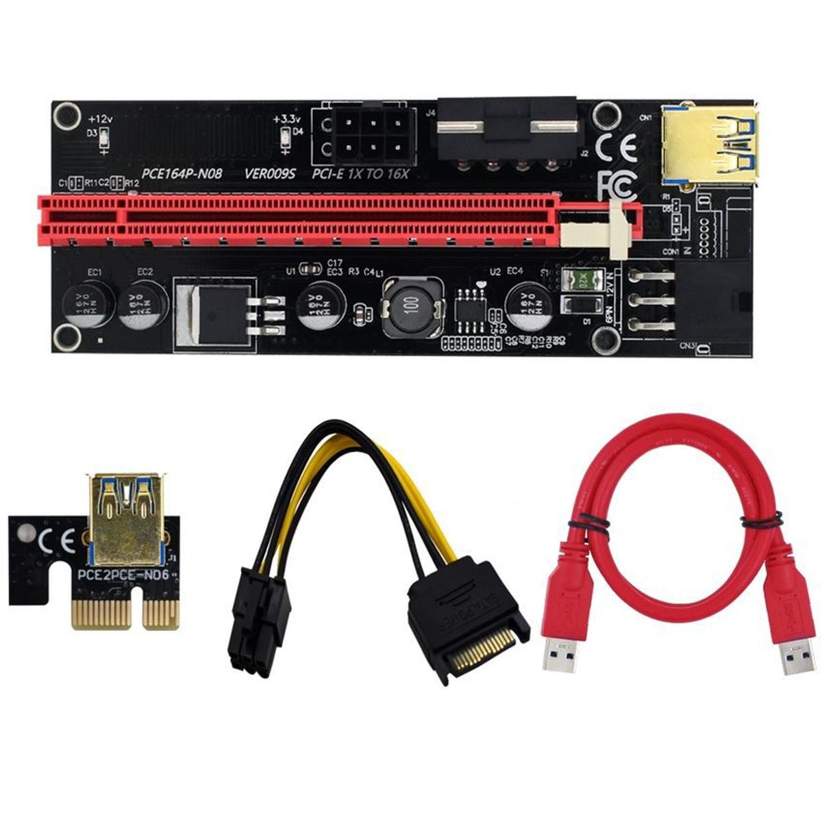 GENERICO - Adaptador riser mineria pci express 1x a 16x tarjeta grafica