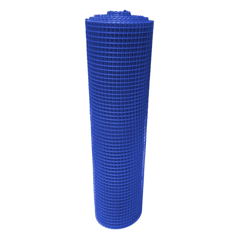 GENERICO - Malla Plástica Multiusos Reja 16mmX16mm H1mt Rollo 30mt Azul