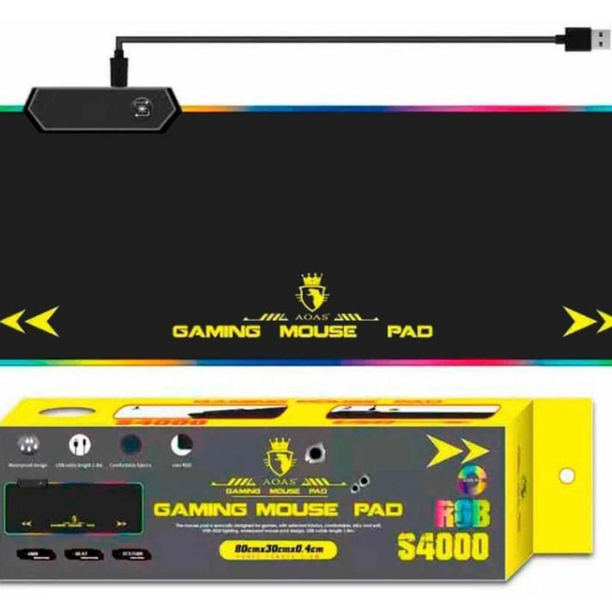 GENERICO - Tapete Pad Mouse Gamer Con Luces Led Rgb Extra Largo