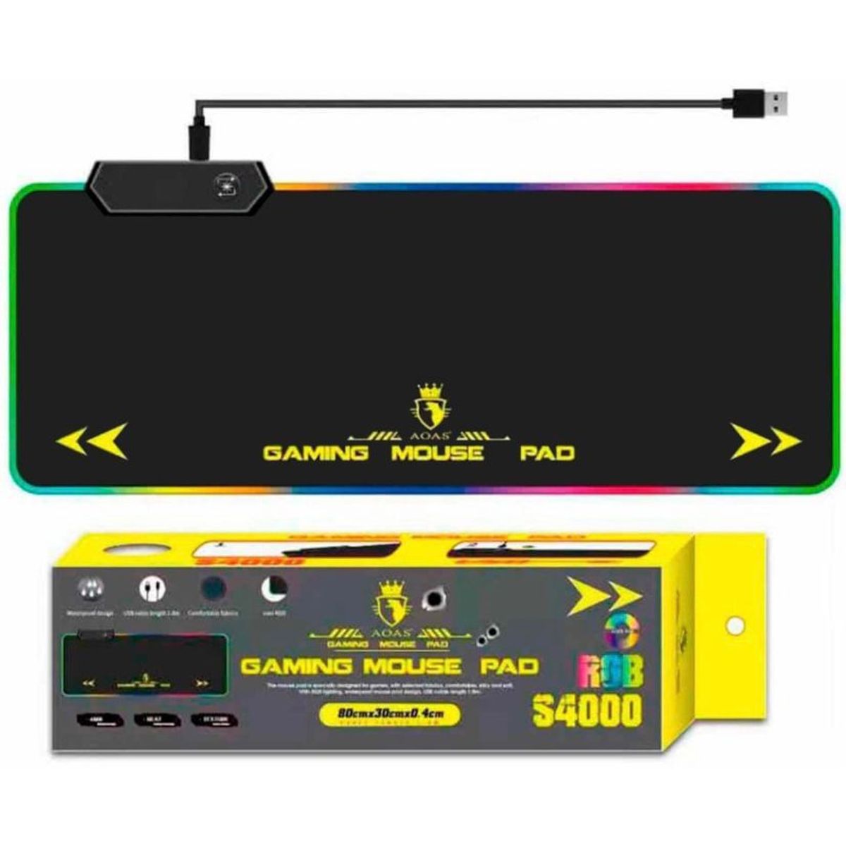 GENERICO - Tapete Pad Mouse Gamer Con Luces Led Rgb Extra Largo