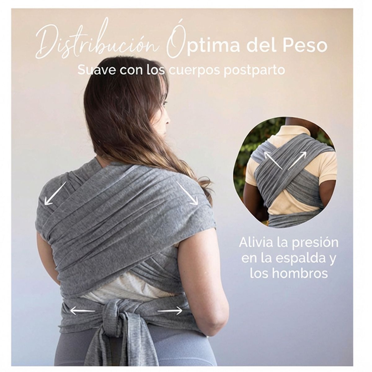 JON DI GROUP SAS - Fular Elástico JonDi Cargador Canguro Para Bebé Premium Gris O