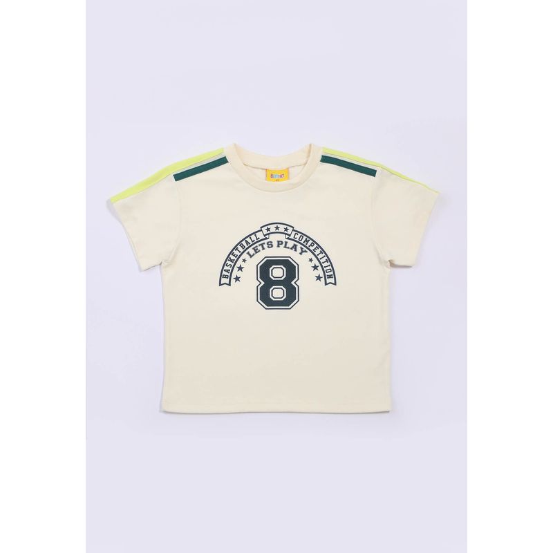 BABY PLANET - Camiseta Blanca Oversize Con Bloques En Hombros Para Bebé Niño Baby Planet