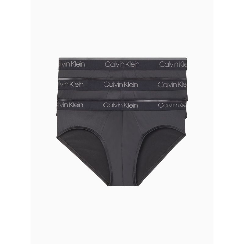 CALVIN KLEIN - 3 Pack de Calzoncillos Negros En Microfibra Hip Brief Calvin Klein