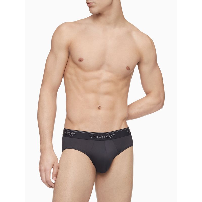 CALVIN KLEIN - 3 Pack de Calzoncillos Negros En Microfibra Hip Brief Calvin Klein