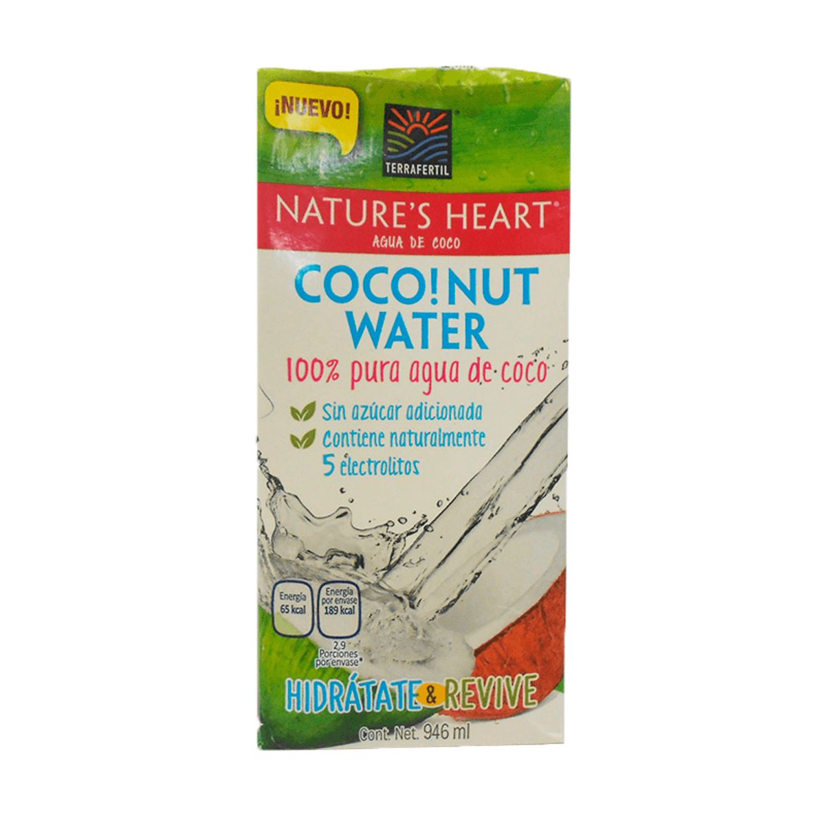 NATURES HEART - Agua Nature Heart Coco S/Azucar X 946Ml