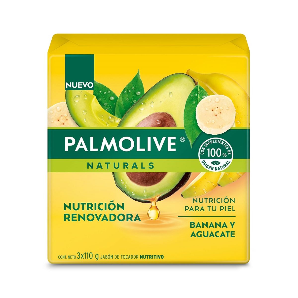 PALMOLIVE - Jabon Palmolive Banano Y Aguacate X 110g X 3und