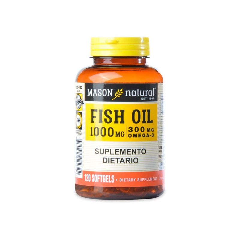 MASON NATURAL - Omega 3 Fish Oil Mason Natural 1000Mg Frasco X 120 Capsulas