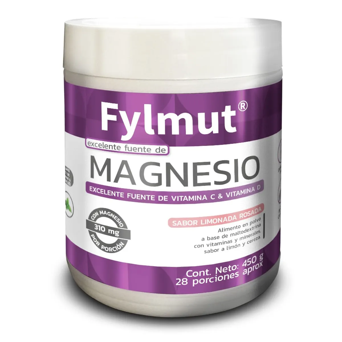 GENERICO - Magnesio Vitamina C Vitamina D Fylmut Sabor Limonada Rosa 450G