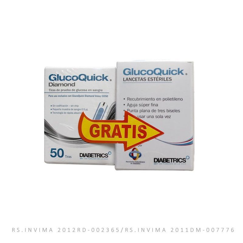 GLUCOQUICK - Oferta Tiras Glucoquick X 50 + Gratis Lancetas X 50Und