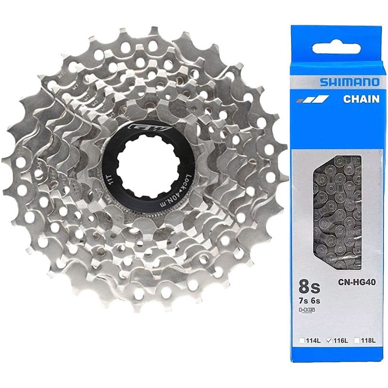 GW - Pacha Gw cadenilla Shimano Bicicleta Cassette 8v 11-28 Hg40