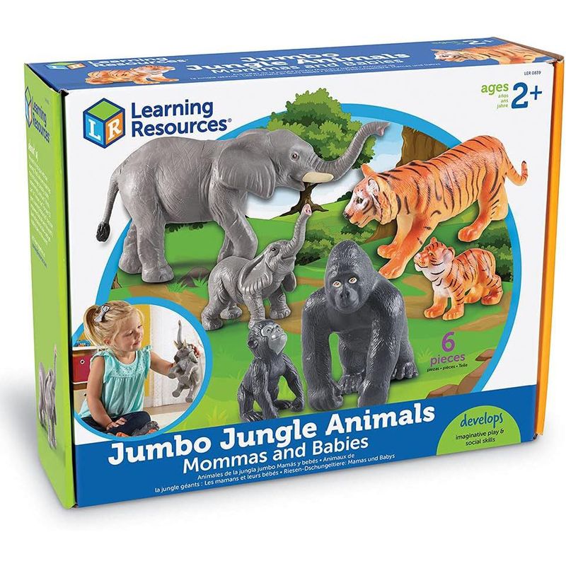 LEARNING RESOURCES - Set Animales De La Selva Mamás Y Bebes Figuras Jumbo