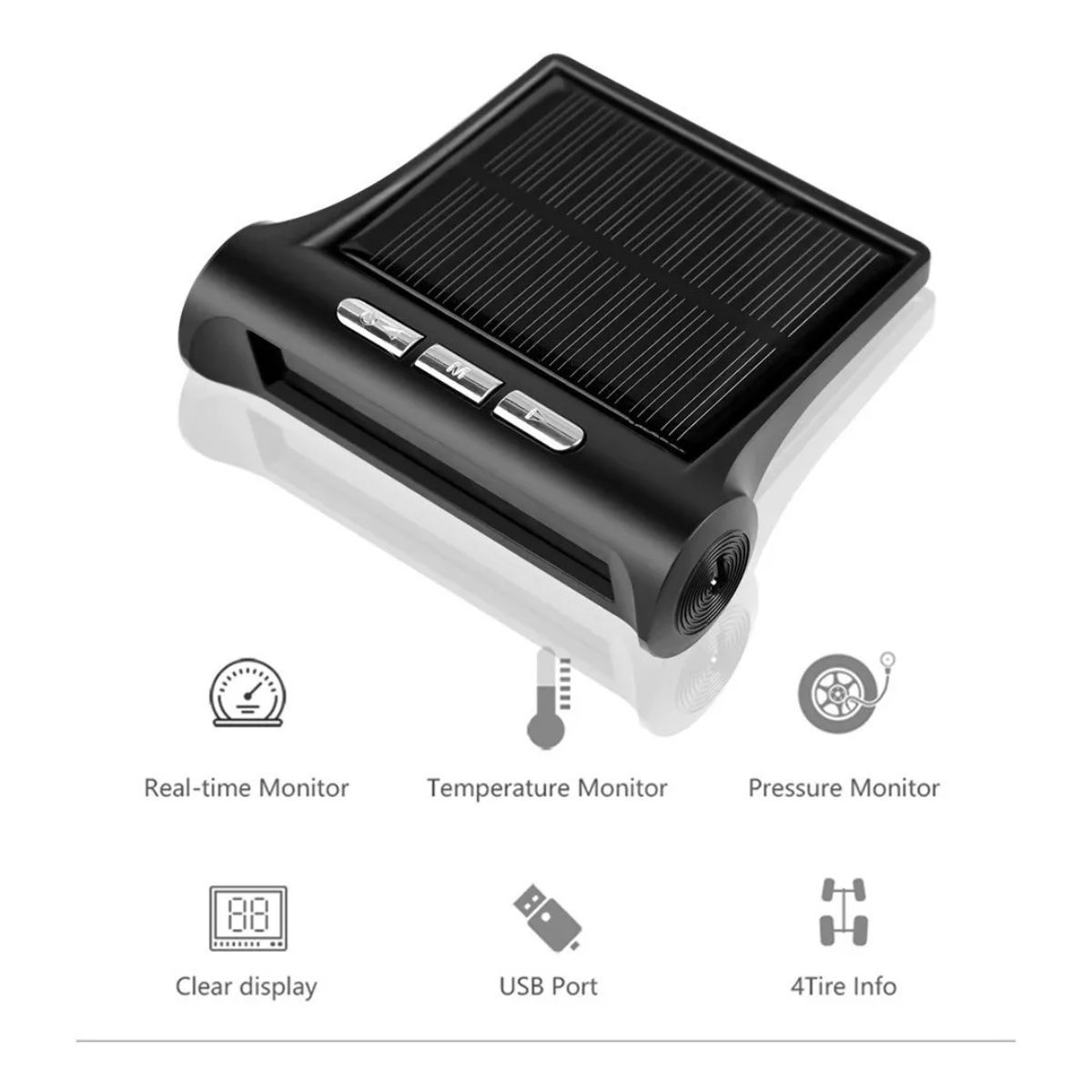 GENERICO - Monitor Plano Presion Aire Y Temperatura Llantas Solar Tpms