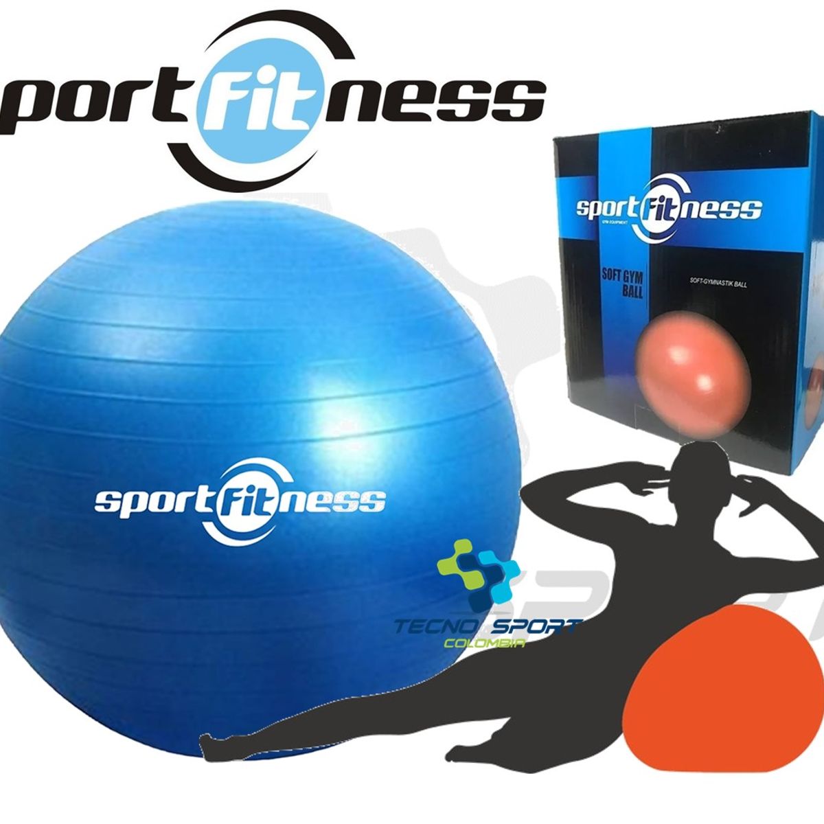 SPORT FITNESS - Pelota 65cm pilates yoga bola gimnasia sportfitness gym ball