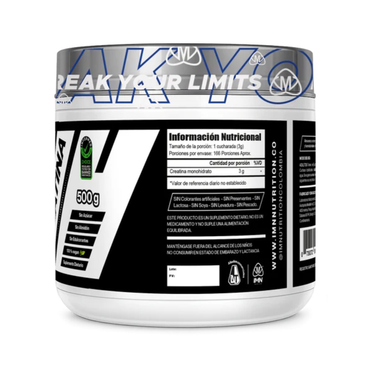 IMN - Creatina Monohidratada 500gr IMN 166 servicios
