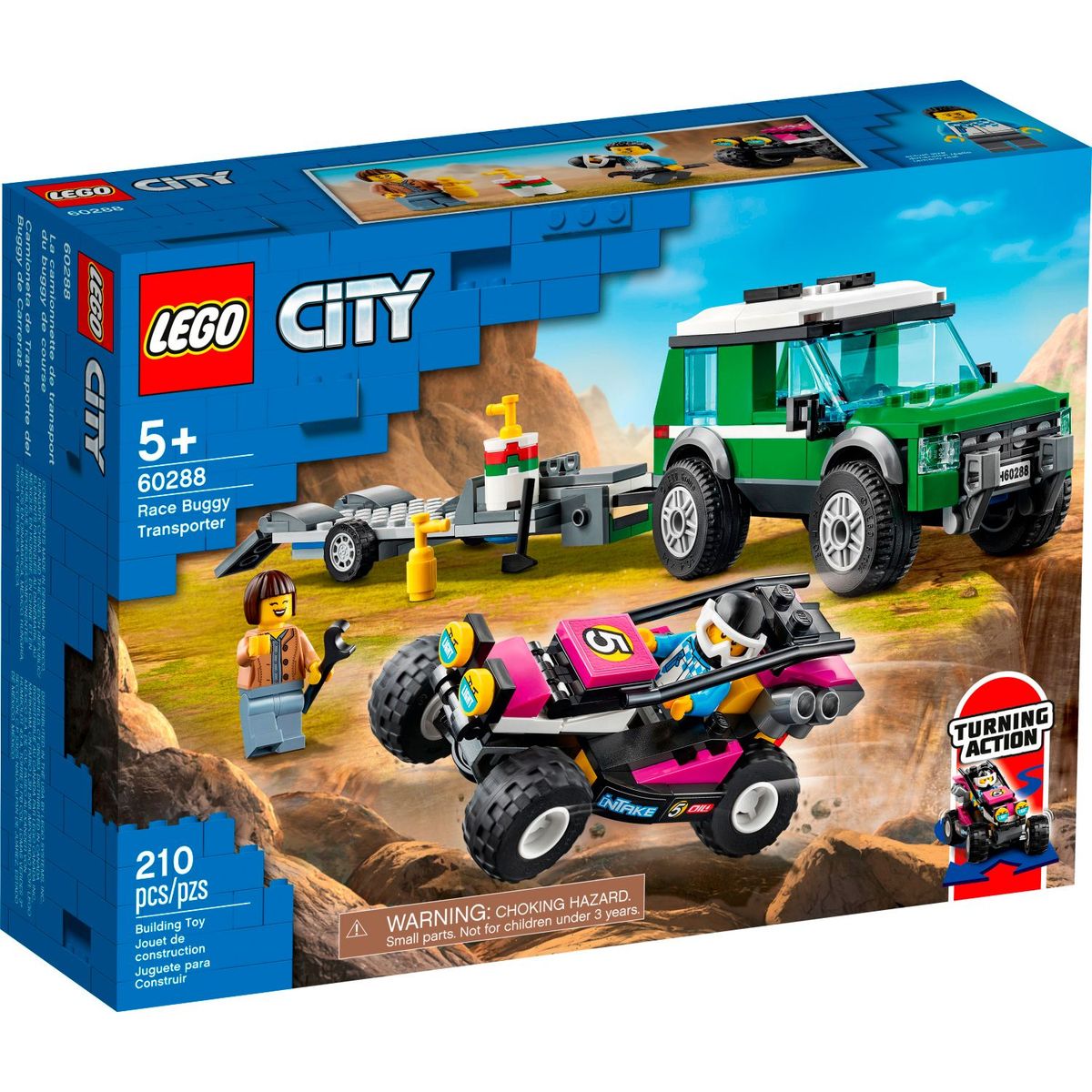 LEGO - Lego City: Furgoneta de Transporte del Buggy de Carreras