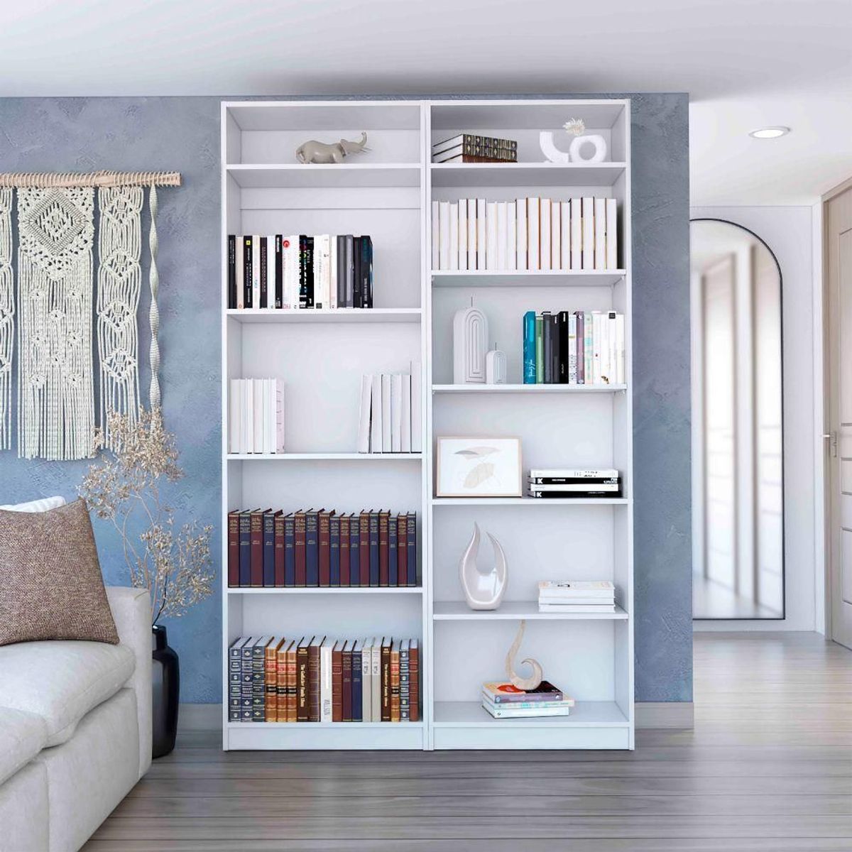RTA DESIGN - Combo de Bibliotecas Home Blanco, Incluye 2 Bibliotecas 2 Complementos