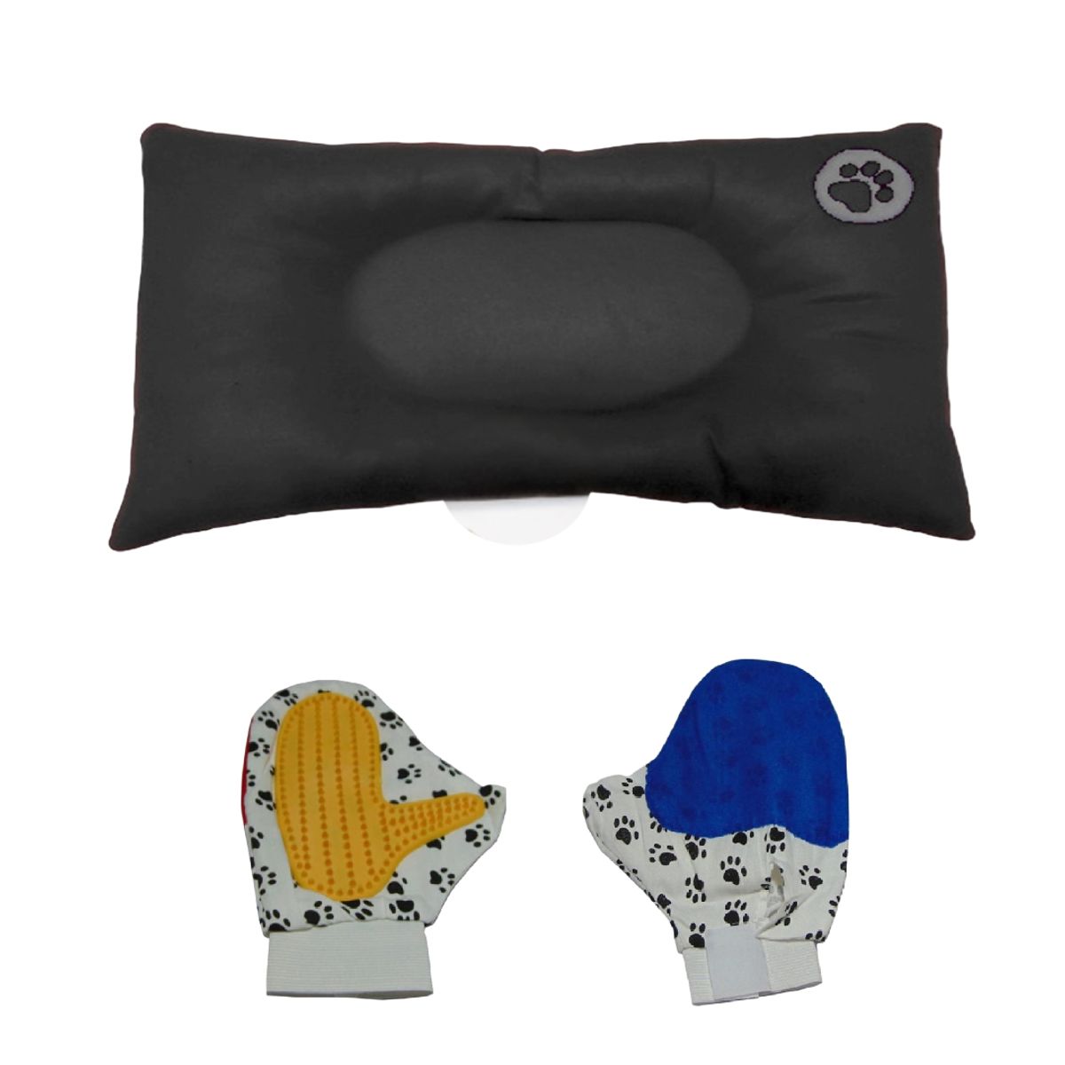 HALLY PET - Colchón Gigante Huella Bordada mas Guante Negro