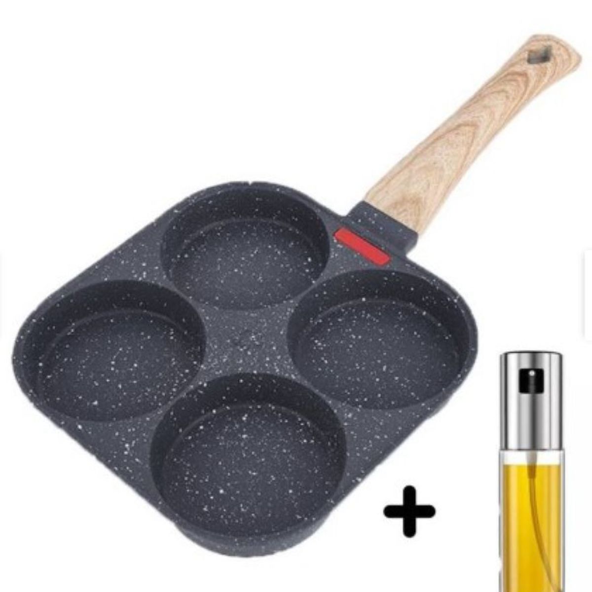 ZHOPI CO - Sarten Antiadherente 4 Puestos Mas Dispensador De Aceite En Spray