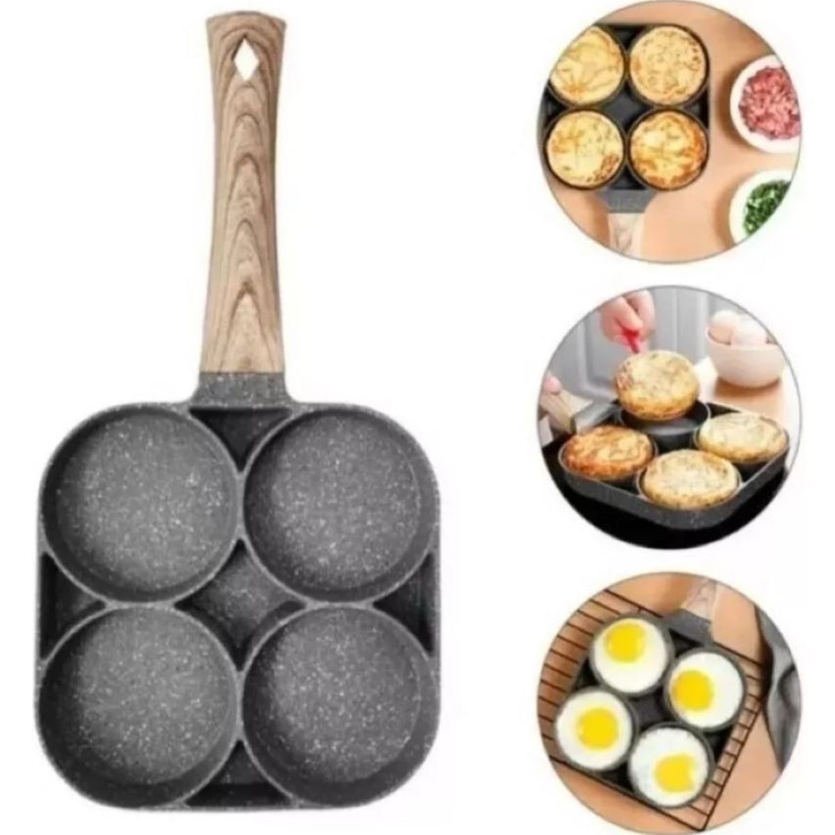 ZHOPI CO - Sarten Antiadherente 4 Puestos Mas Dispensador De Aceite En Spray