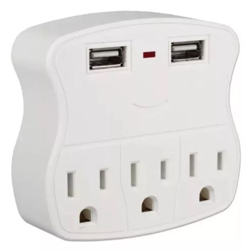 SHEN HUANG - Enchufe Multiplicador De Tomas Corriente Puerto Usb Brickell