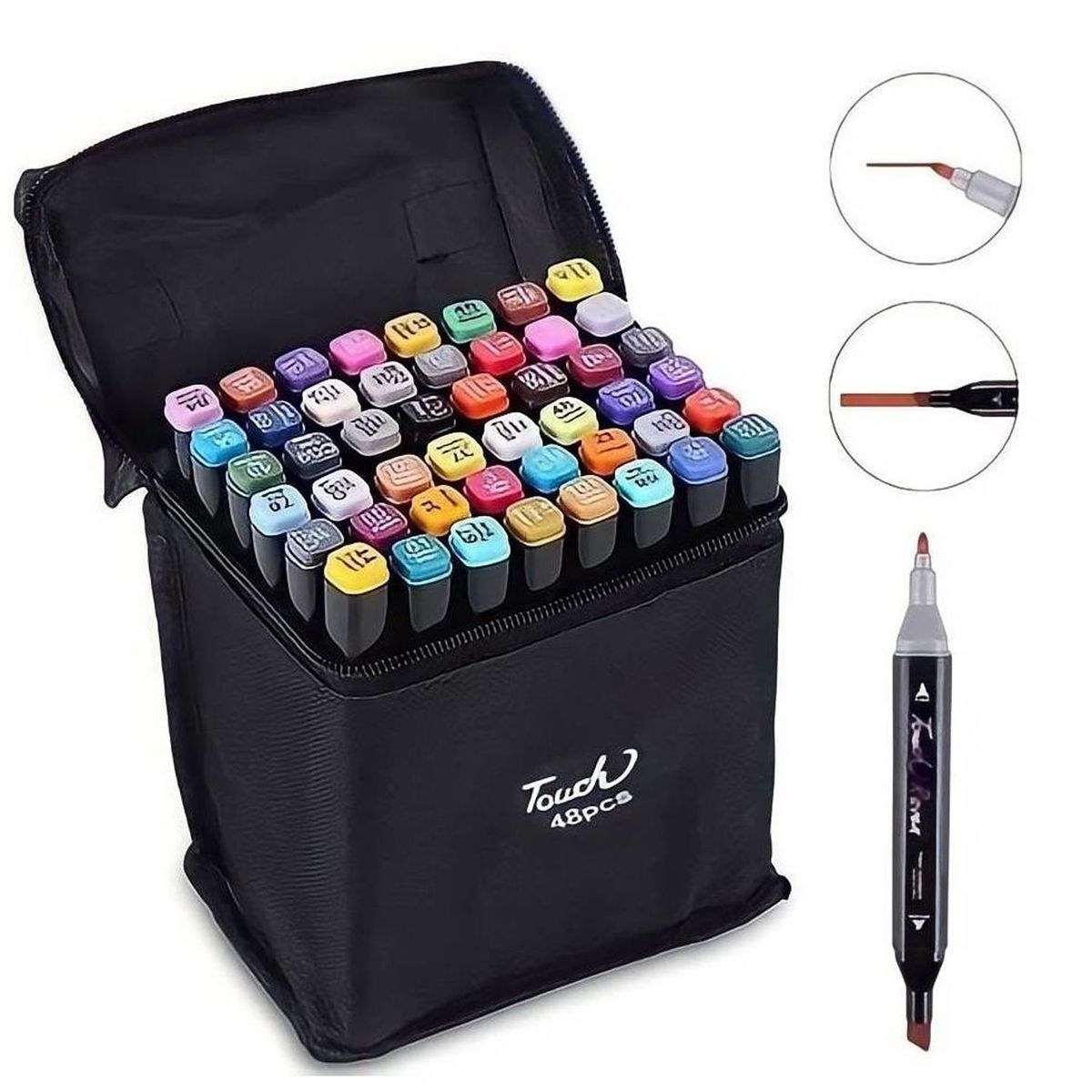 ONE PIXEL - Marcadores Doble Punta Set por 48 Unidades Base De Alcohol