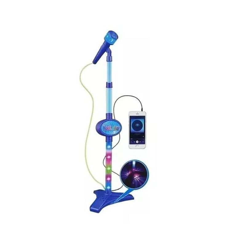 KIDSHOP - Juguete Microfono Karaoke Mp3 Con Luces Hk-8029 Azul