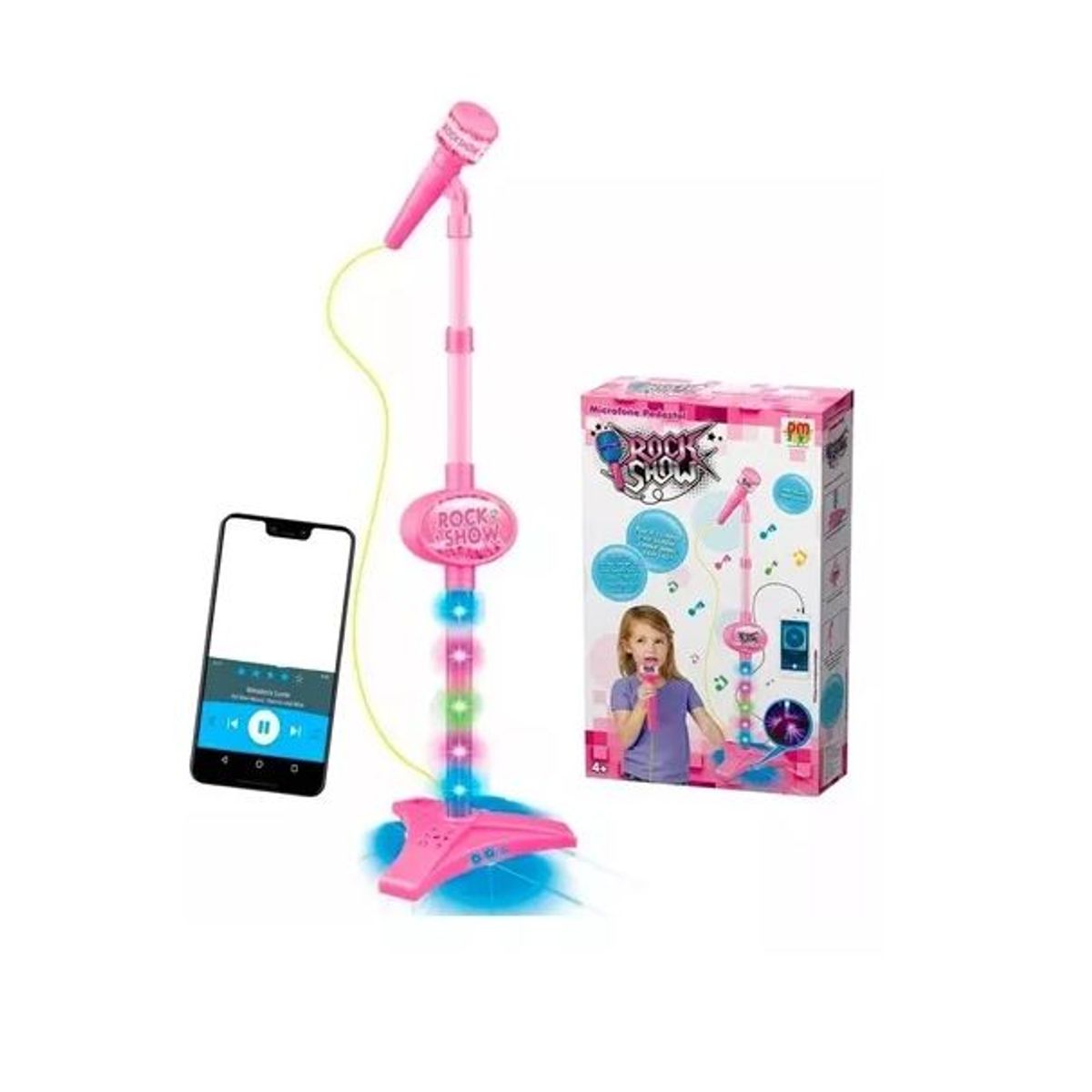 KIDSHOP - Juguete Microfono Karaoke Mp3 Con Luces HK-8029 Rosado