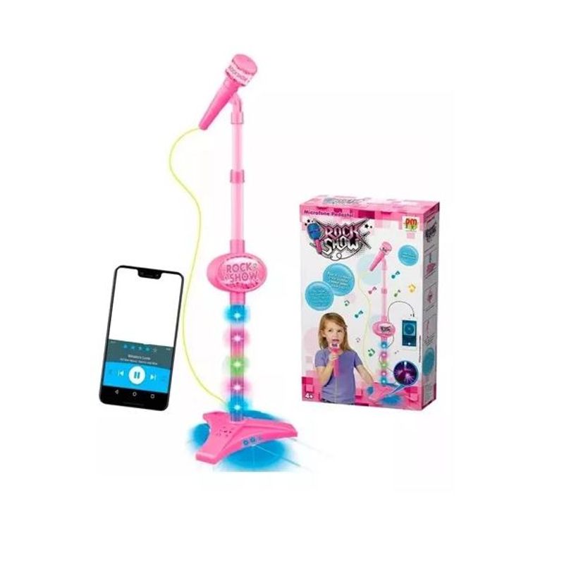 KIDSHOP - Juguete Microfono Karaoke Mp3 Con Luces Hk-8029 ROSA_.