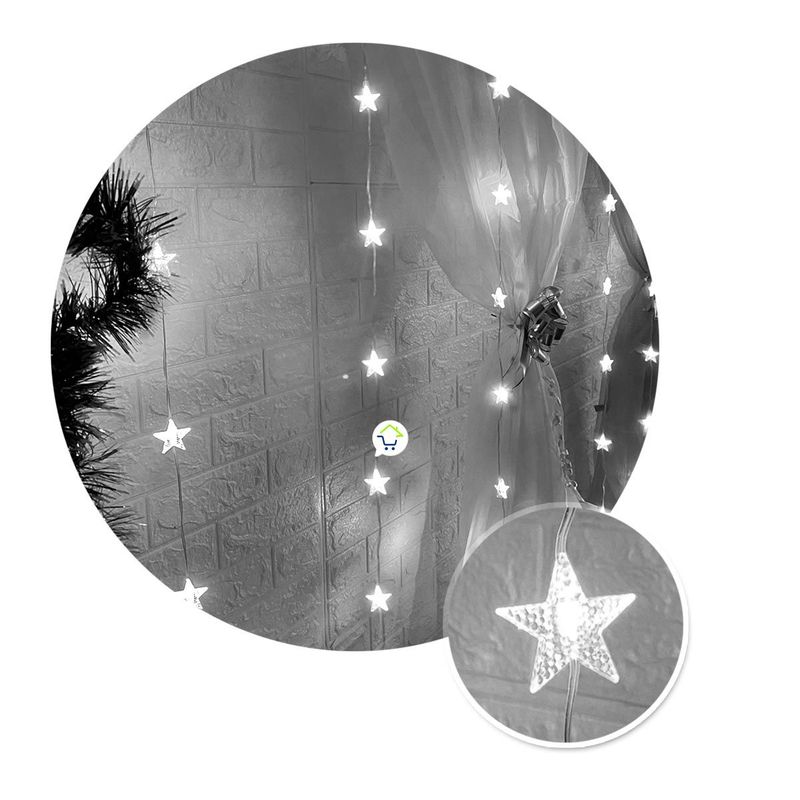 COMPRALOENCASA COM - Cortina De Estrellas 3 M 120 LED Navidad Blanca 1821