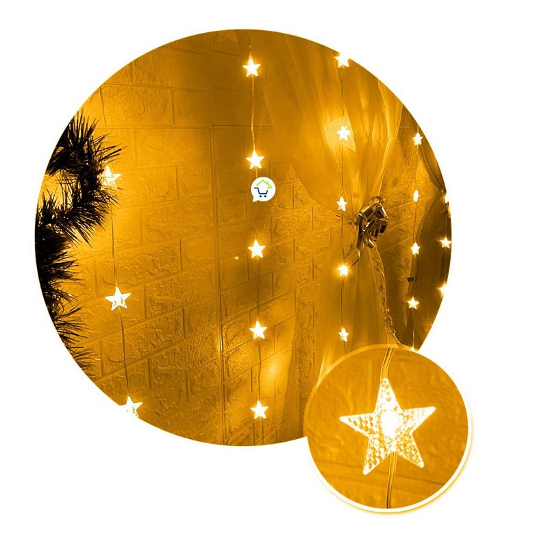 COMPRALOENCASA COM - Cortina De Estrellas 3 M 120 LED Navidad Cálida 1820