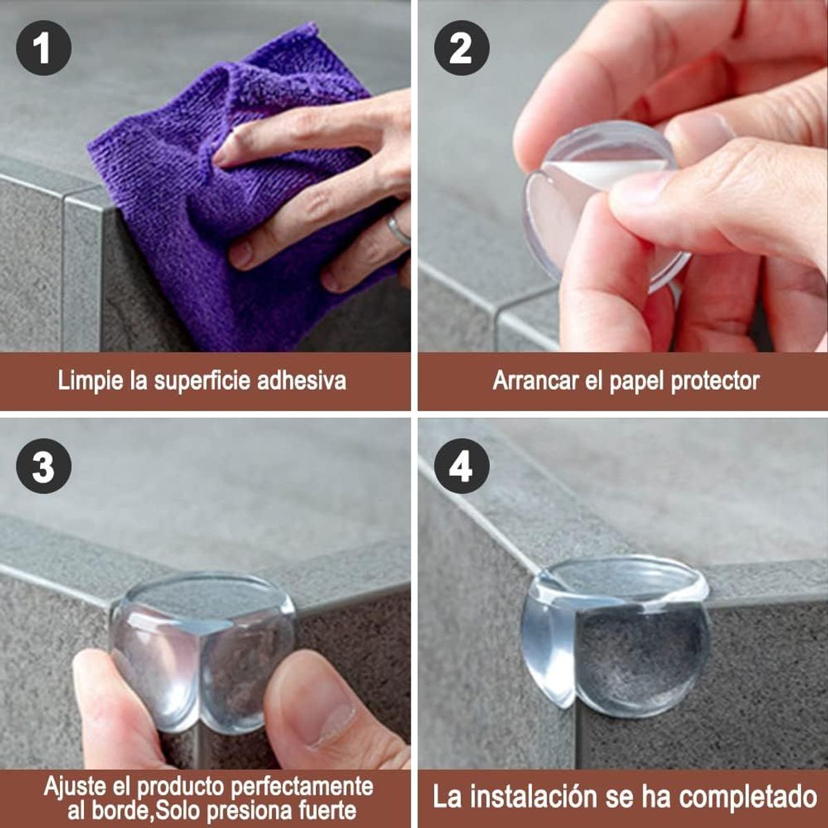 GENERICO - Protector Esquinero Muebles Anti-golpes Bebé Pack X 12 Unds