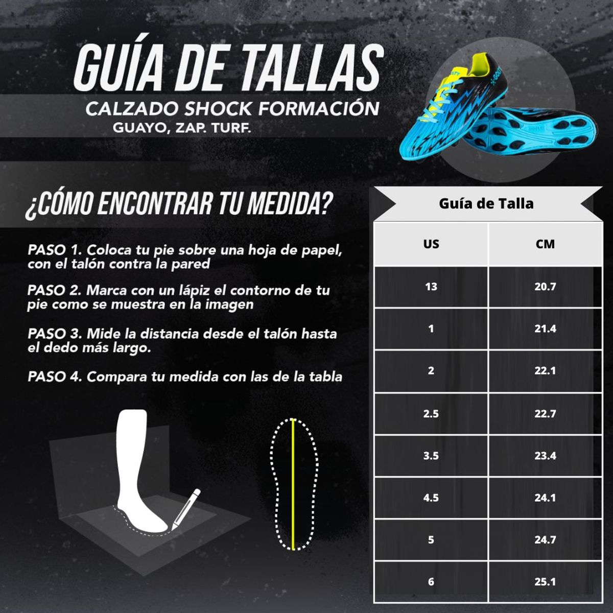 GOLTY - Zapatillas Golty Turf Formacion Shock Kids Sintetica F5