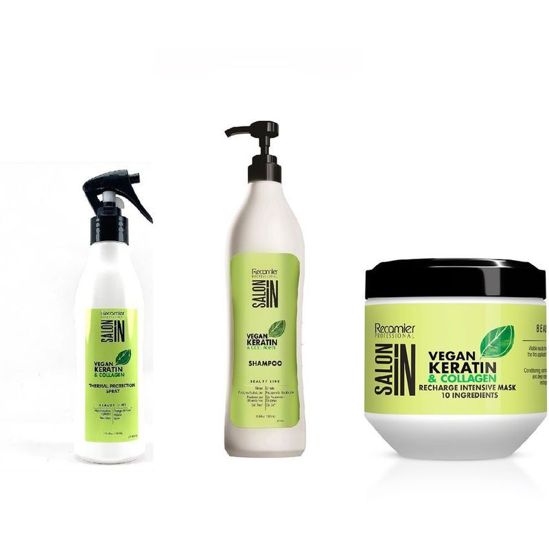 RECAMIER - VEGAN KERATIN COLLAGEN SHAMPOO + SPRAY + MASK