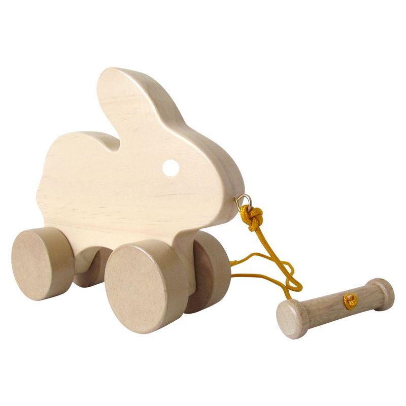 Juguete de arrastre con forma de conejo en madera para niños