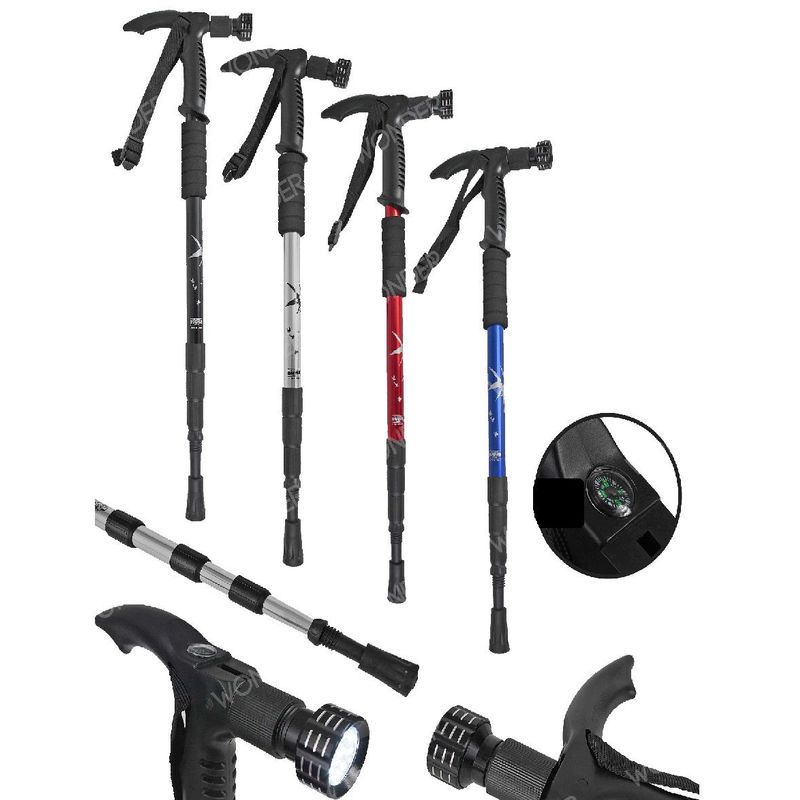 THE HOUSETRONICS - Baston Trekking Senderismo Regulable Linterna Led Caminata