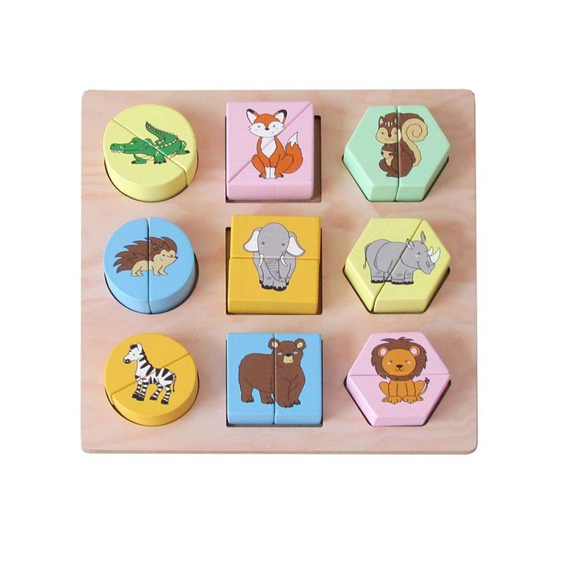 CELMAX - Encajable de animales salvajes en mitades para niños