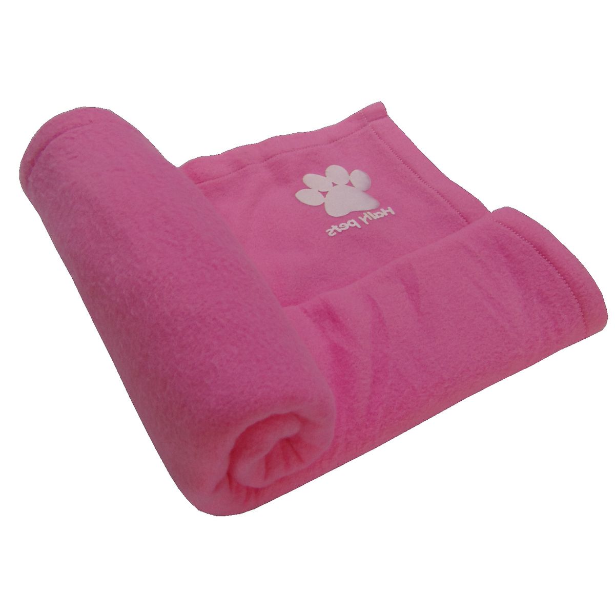 HALLY PET - Colchón Gigante Huella Bordada mas Guante Juguete grande y Cobija Gr Rosado
