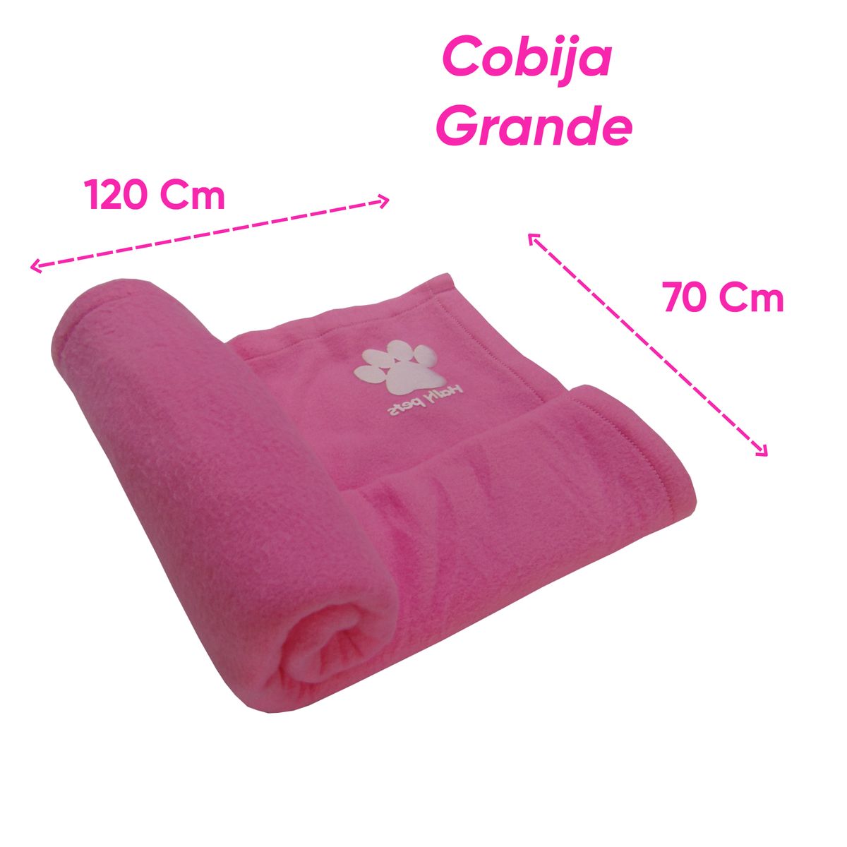 HALLY PET - Colchón Prem Grande Huella Bordada-Guante-1 Juguete Med-Cobija Gr Celeste.