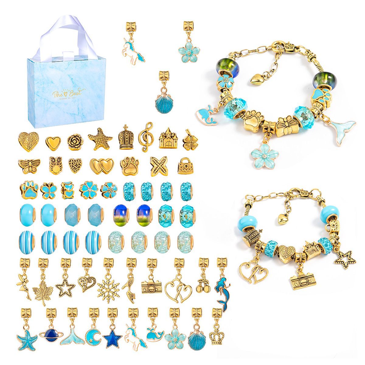 ENFANT'ASY - Kit Set Para Armar Pulseras Tipo Pandora Niñas Con Caja