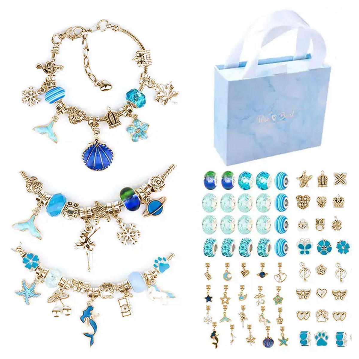 ENFANT'ASY - Kit Set Para Armar Pulseras Tipo Pandora Niñas Con Caja