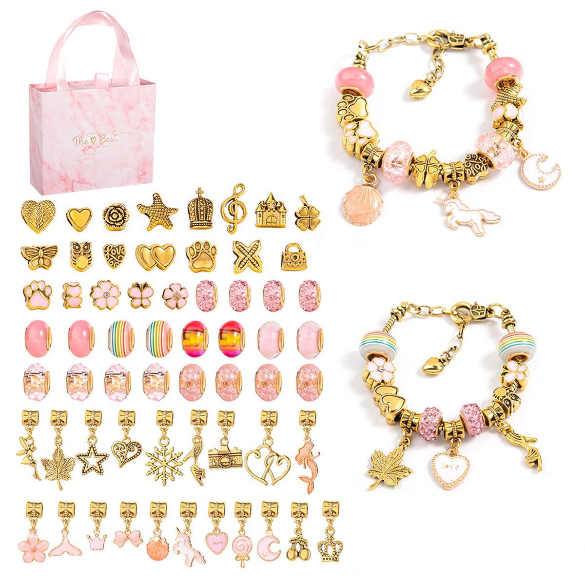 ENFANT'ASY - Kit Set Para Armar Pulseras Tipo Pandora Niñas Con Caja